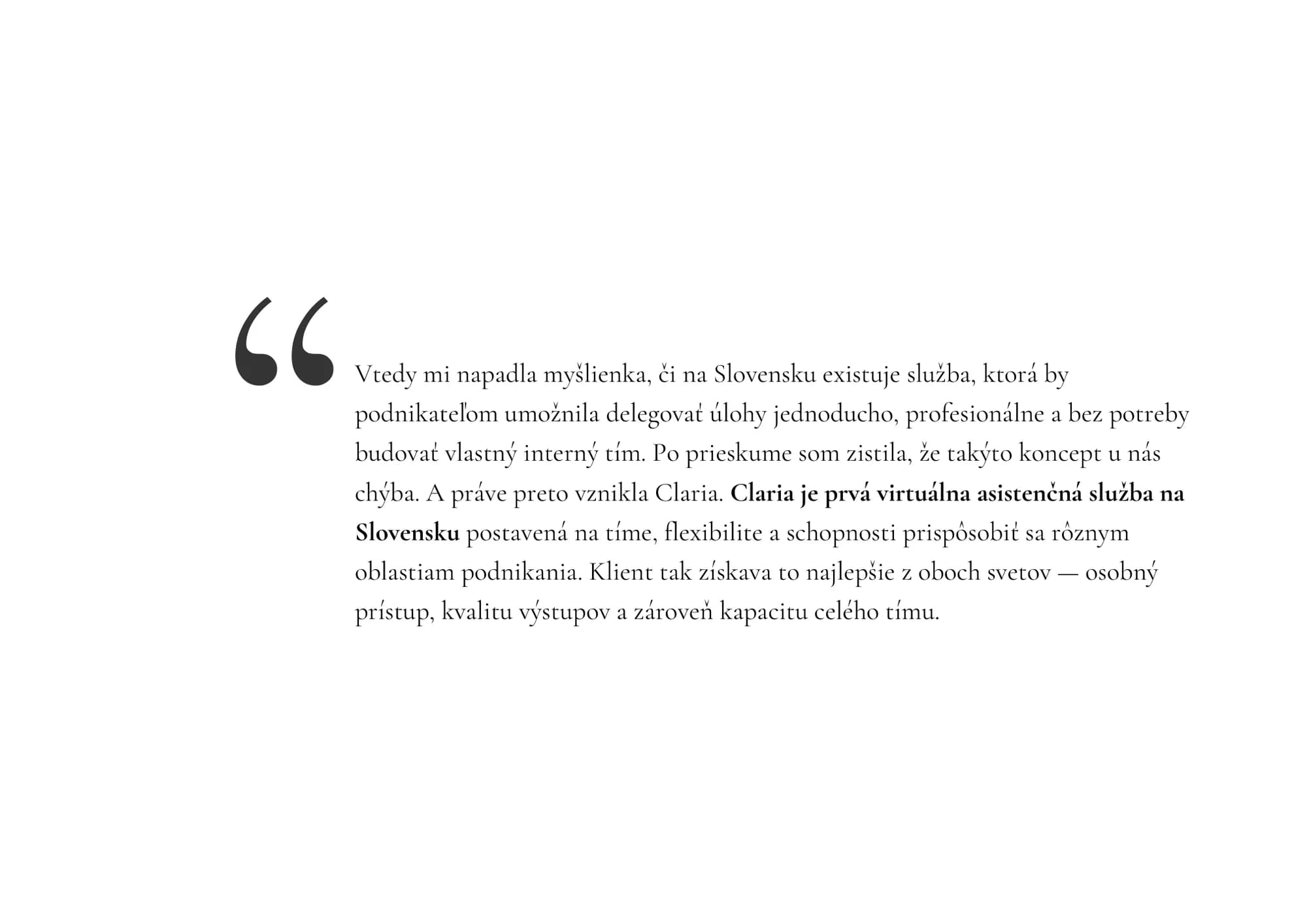 Brožúra Claria Assistance, strana 4 – Ako vznikla Claria