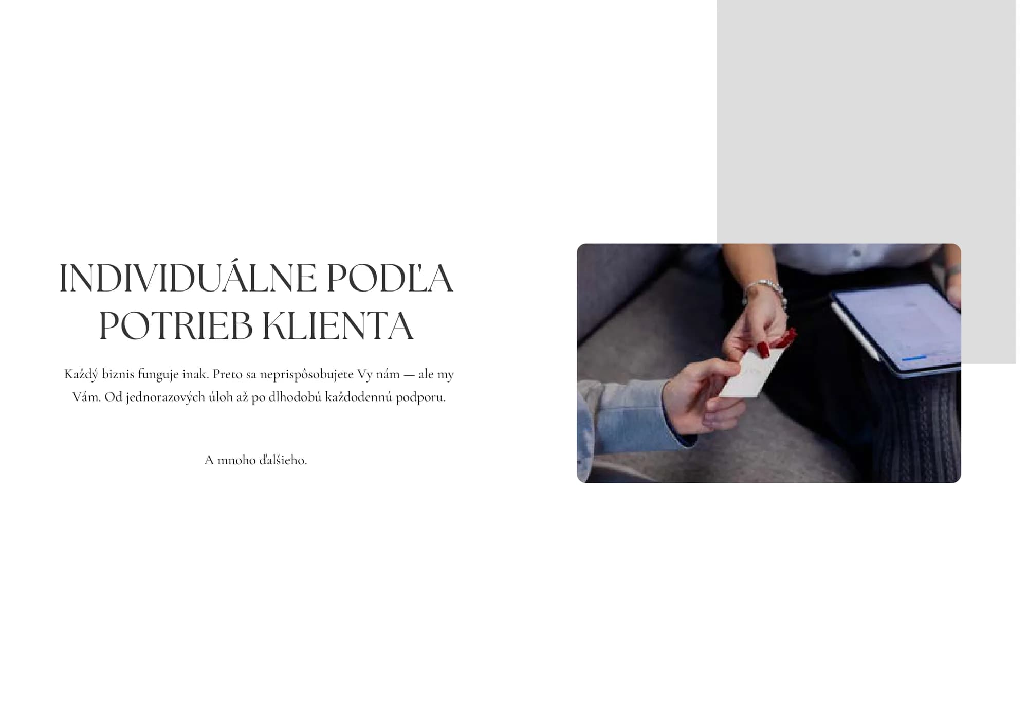 Brožúra Claria Assistance, strana 7 – Individuálne podľa potrieb klienta