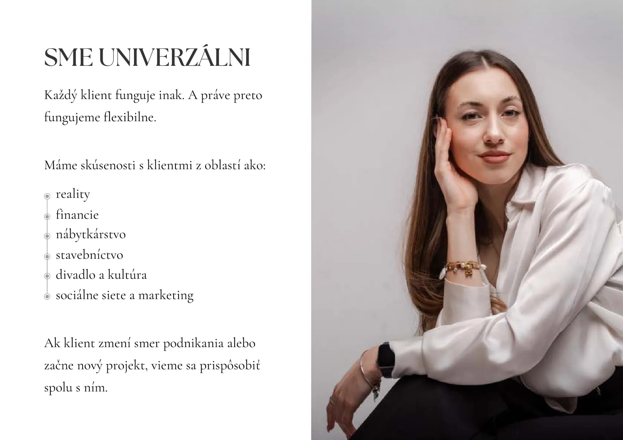 Brožúra Claria Assistance, strana 9 – Sme univerzálni