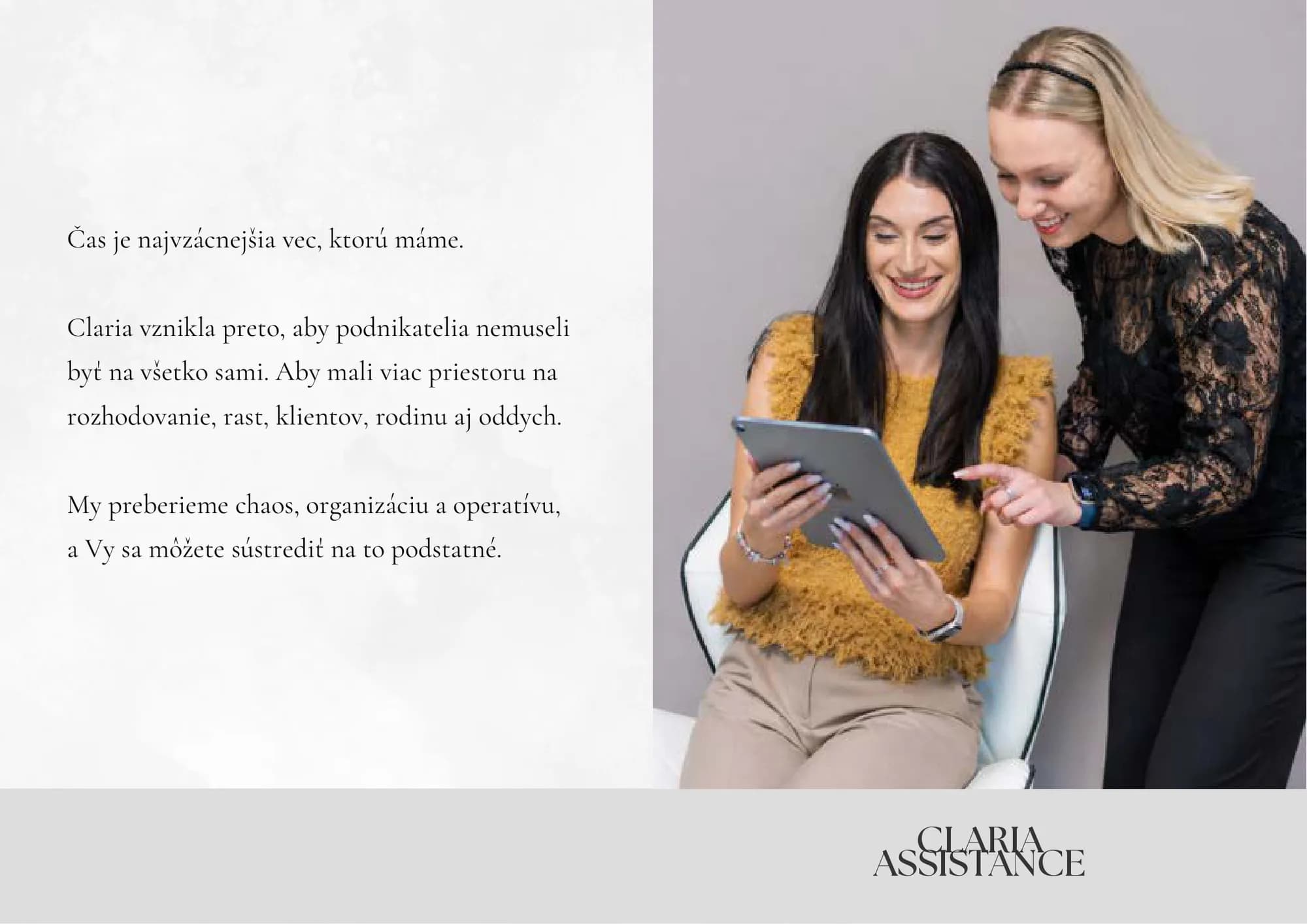 Brožúra Claria Assistance, strana 16 – Čas je najvzácnejšia vec